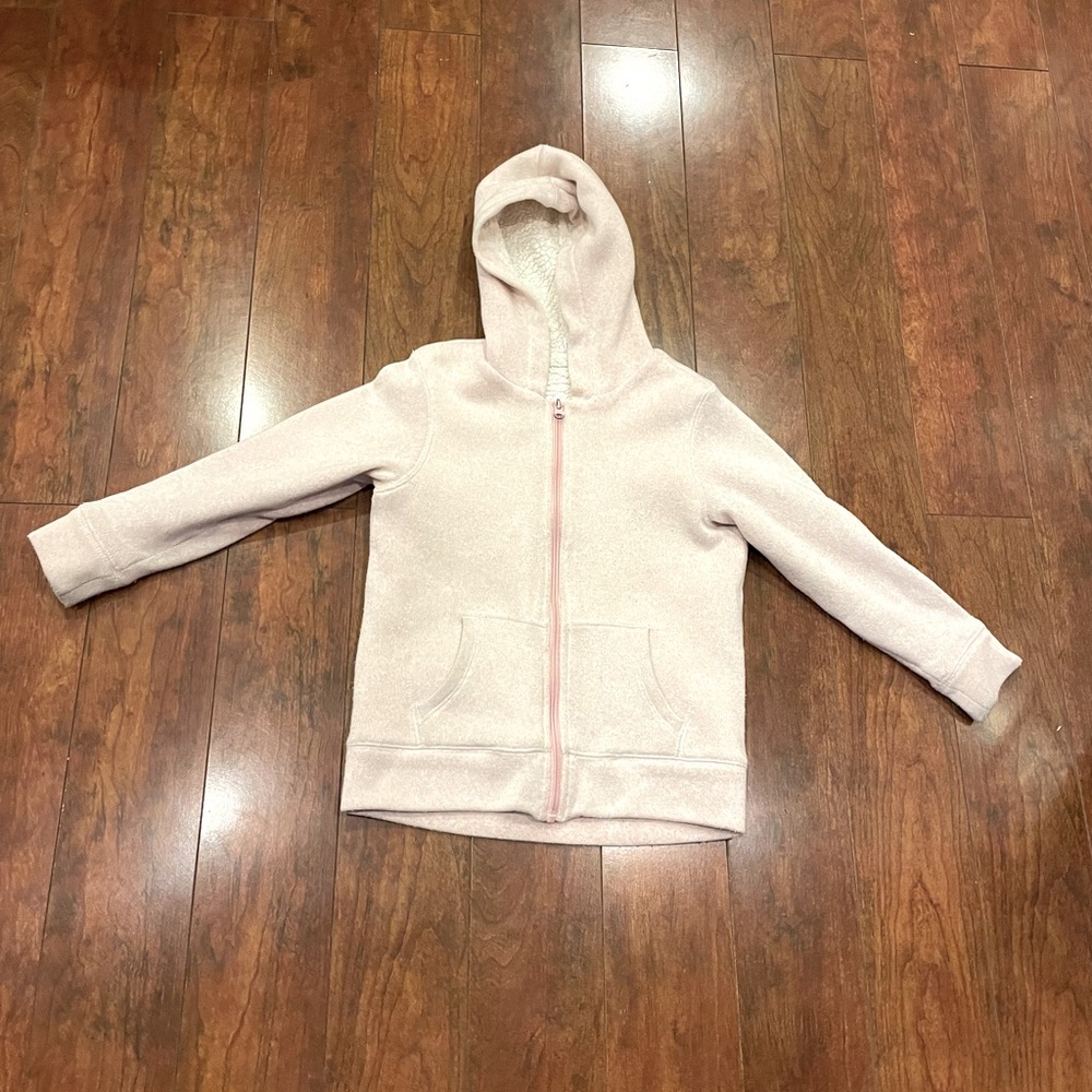Blush fleece jacket with hood